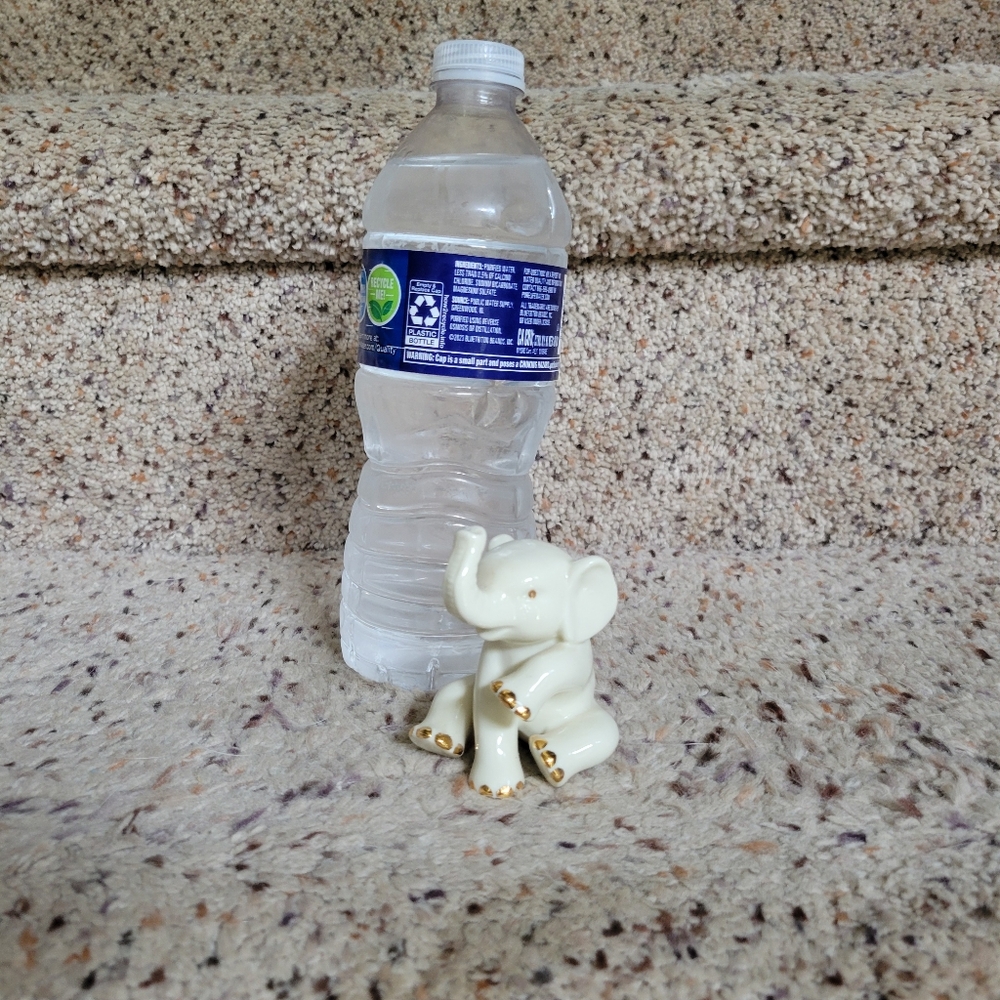 Lenox Baby Ceramic Elephant Figurine with Gold Accents